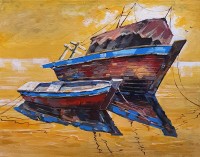 Farrukh Naseem, 16 x 20 Inch, Acrylic on Canvas, Seascape Painting,AC-FN-111